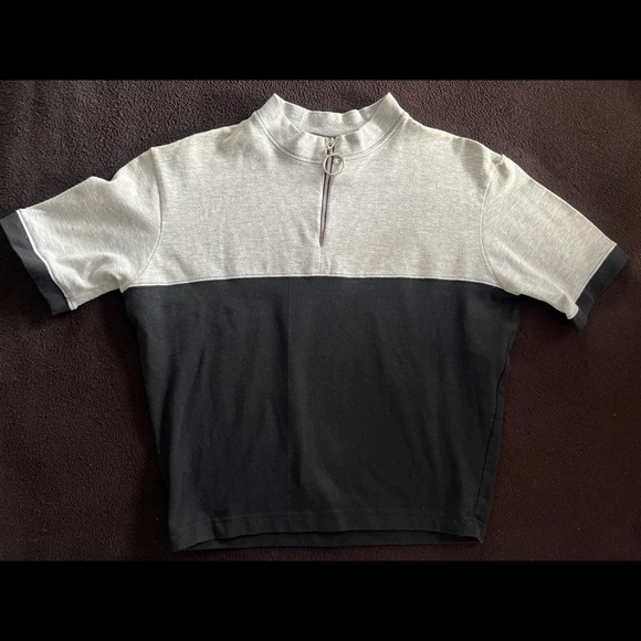 Y.M.L.A Vintage 90’s Rare Club Wear Form Fitted Cropped Sleeves/Body Zip Neck - Picture 1 of 10